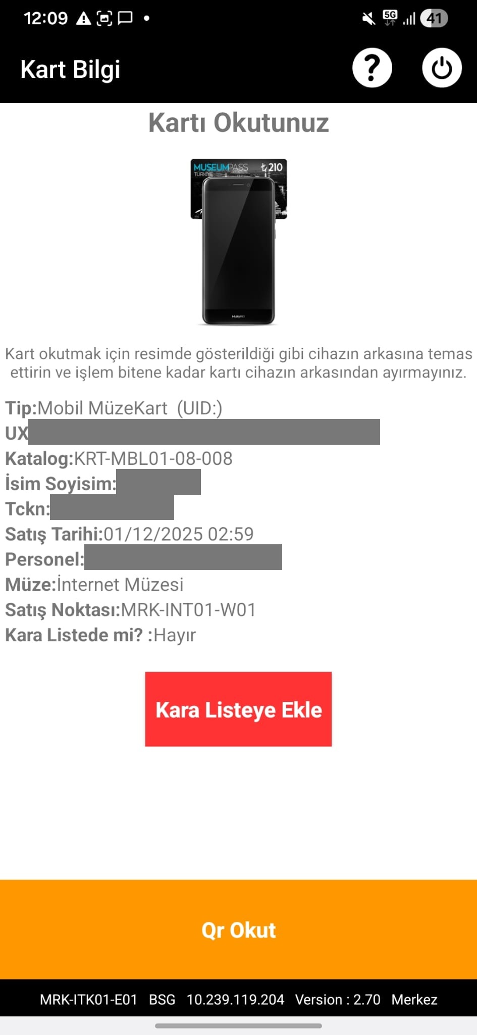Kart Bilgi